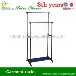 double metal garment rack wholesale with nonwoven shelf CR463