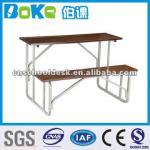 Double school desk and chair,MDF desk and bench HA41