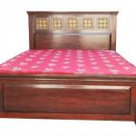 Five Brass Jali Wooden Bed INB33