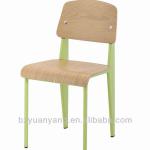 French wood and metal school chair YY654