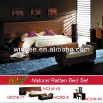Home Bedroom Rattan Double Bed HC316-16
