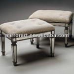 mirrored dresser stool with unpholstery seat MR-401052