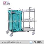 mobile 304# hospital OT Stainless steel dirty clothes collection trolley JDEWY112