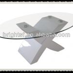 Modern cheap MDF high gloss + tempered glass hall room coffee table #QJ-006 QJ-006
