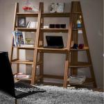 modern high living room ladder shelf bookcase set 9186W-1/2/3