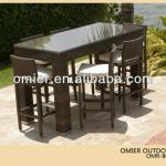 Modern rattan pub set furniture wicker bar table and chairs set OMR-B017