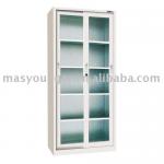 Multi-layered glass sliding door cold rolled stainless steel office file cabinet/cupboard display furniture,hot selling product M10-0191