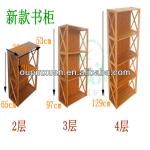 New design movable bookcase bamboo bookshelves C-003