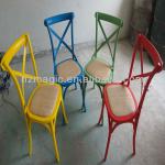 New designs oak wood rattan colorful X back chair CF-1868