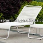 New outdoor furniture high quality rattan sun lounge, white synthetic daybed with coffee table BZ-L006