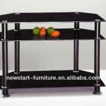 Newstart TV056/3 tiers glass TV stand base in stainless steel TV056