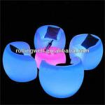outdoor plastic led cube chair/led chairs and tables new