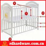 Popular wood wicker baby Cribs with sheep bedding sets RD-F 0109