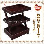professional wooden beauty trolley B-61(wine red)