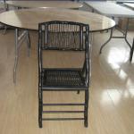 Rattan and Bamboo Folding Chair Black Color RBFC-01