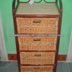 Rattan cabinet with 4 drawers, 100% handmade and 100% natural material
