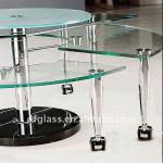 Semicircle tempered glass table H-3