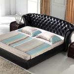 Stylish leather bed with crystals LP-1000
