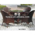top quality coffee shop aluminum ratttan furniture set YPS011