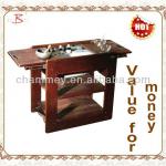 wooden massage cart for hot stone heater B-64(coffee)